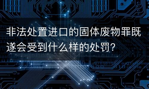 非法处置进口的固体废物罪既遂会受到什么样的处罚？