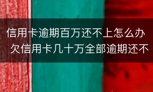 信用卡逾期百万还不上怎么办 欠信用卡几十万全部逾期还不了怎么办
