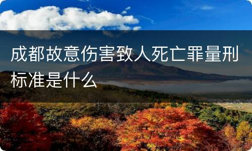 成都故意伤害致人死亡罪量刑标准是什么