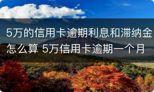 5万的信用卡逾期利息和滞纳金怎么算 5万信用卡逾期一个月利息加违约金