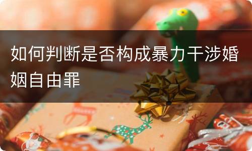 如何判断是否构成暴力干涉婚姻自由罪