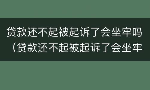 贷款还不起被起诉了会坐牢吗（贷款还不起被起诉了会坐牢吗）