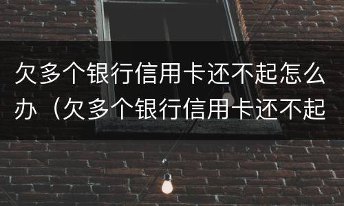欠多个银行信用卡还不起怎么办（欠多个银行信用卡还不起怎么办理）
