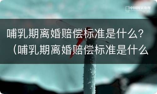 哺乳期离婚赔偿标准是什么？（哺乳期离婚赔偿标准是什么规定）