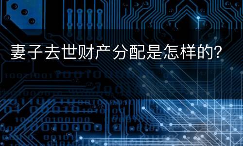 妻子去世财产分配是怎样的？