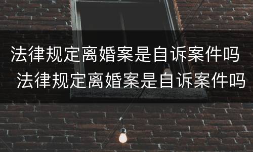 法律规定离婚案是自诉案件吗 法律规定离婚案是自诉案件吗