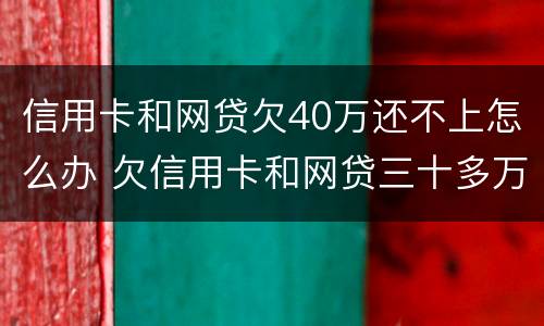 信用卡和网贷欠40万还不上怎么办 欠信用卡和网贷三十多万还不上怎么办