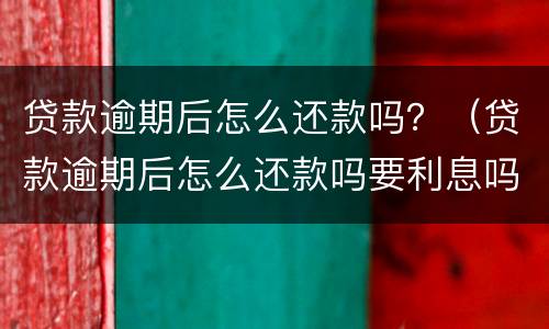 贷款逾期后怎么还款吗？（贷款逾期后怎么还款吗要利息吗）