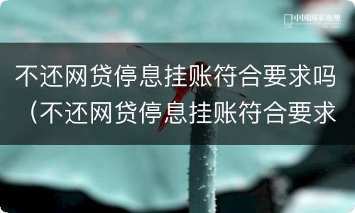 不还网贷停息挂账符合要求吗（不还网贷停息挂账符合要求吗怎么办）