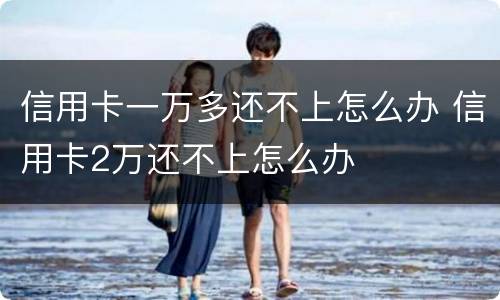 信用卡一万多还不上怎么办 信用卡2万还不上怎么办