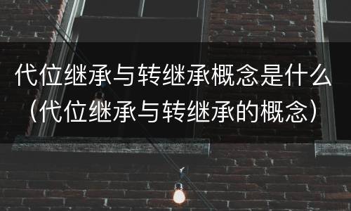 代位继承与转继承概念是什么（代位继承与转继承的概念）