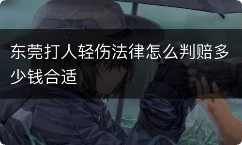 东莞打人轻伤法律怎么判赔多少钱合适