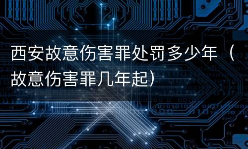 西安故意伤害罪处罚多少年（故意伤害罪几年起）
