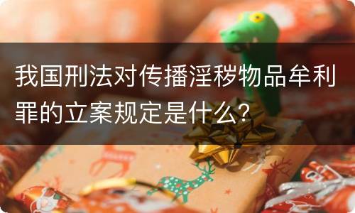 我国刑法对传播淫秽物品牟利罪的立案规定是什么？