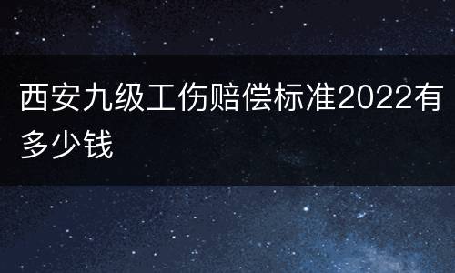 西安九级工伤赔偿标准2022有多少钱