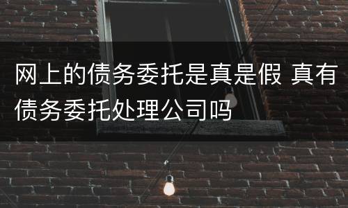 网上的债务委托是真是假 真有债务委托处理公司吗