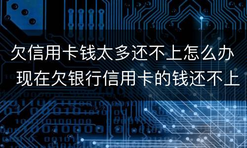 欠信用卡钱太多还不上怎么办 现在欠银行信用卡的钱还不上怎么办呀
