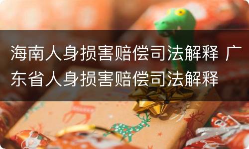 海南人身损害赔偿司法解释 广东省人身损害赔偿司法解释