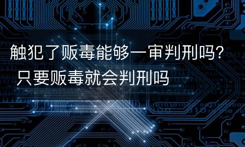 触犯了贩毒能够一审判刑吗？ 只要贩毒就会判刑吗