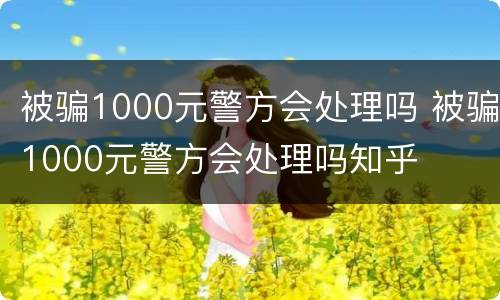 被骗1000元警方会处理吗 被骗1000元警方会处理吗知乎
