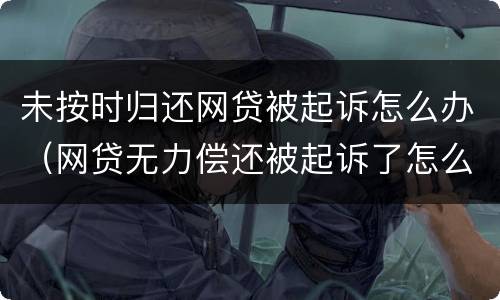 未按时归还网贷被起诉怎么办（网贷无力偿还被起诉了怎么办）