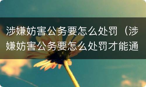 涉嫌妨害公务要怎么处罚（涉嫌妨害公务要怎么处罚才能通过）