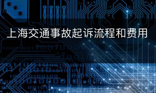 上海交通事故起诉流程和费用