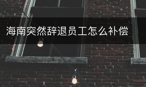 海南突然辞退员工怎么补偿