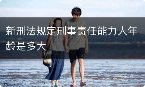 新刑法规定刑事责任能力人年龄是多大