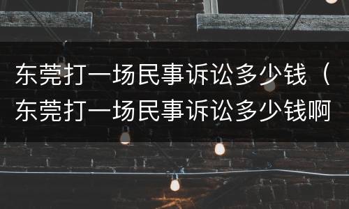 东莞打一场民事诉讼多少钱（东莞打一场民事诉讼多少钱啊）