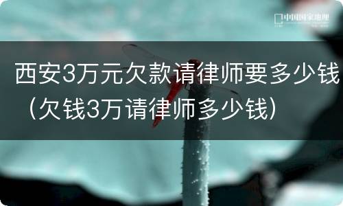 西安3万元欠款请律师要多少钱（欠钱3万请律师多少钱）