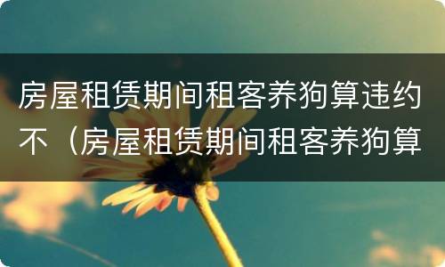 房屋租赁期间租客养狗算违约不（房屋租赁期间租客养狗算违约不算违约吗）