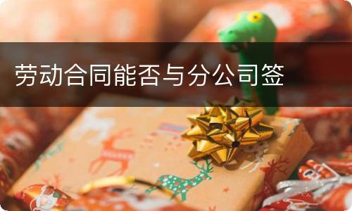劳动合同能否与分公司签