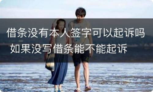 借条没有本人签字可以起诉吗 如果没写借条能不能起诉