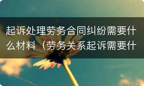 起诉处理劳务合同纠纷需要什么材料（劳务关系起诉需要什么材料）