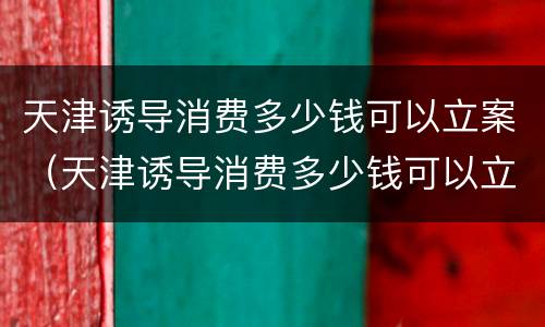 天津诱导消费多少钱可以立案（天津诱导消费多少钱可以立案侦查）