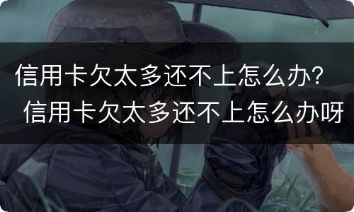信用卡欠太多还不上怎么办？ 信用卡欠太多还不上怎么办呀