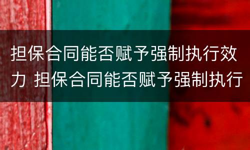担保合同能否赋予强制执行效力 担保合同能否赋予强制执行效力的条款