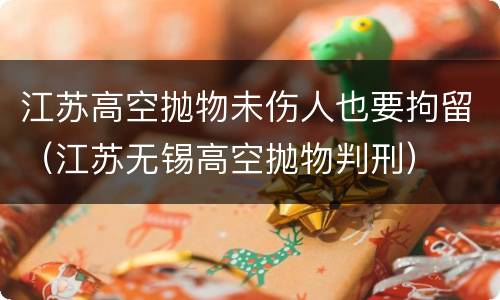 江苏高空抛物未伤人也要拘留（江苏无锡高空抛物判刑）