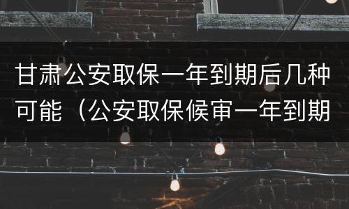 甘肃公安取保一年到期后几种可能（公安取保候审一年到期后多久结案）