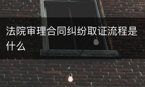 法院审理合同纠纷取证流程是什么