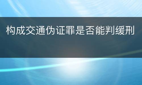 构成交通伪证罪是否能判缓刑