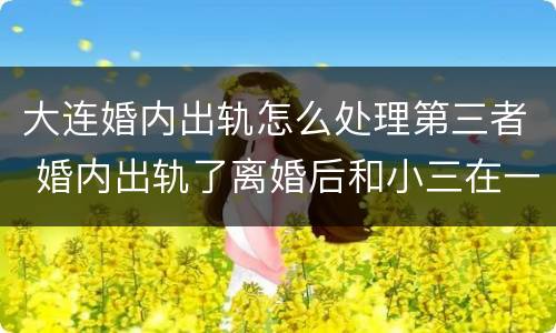 大连婚内出轨怎么处理第三者 婚内出轨了离婚后和小三在一个怎么处理