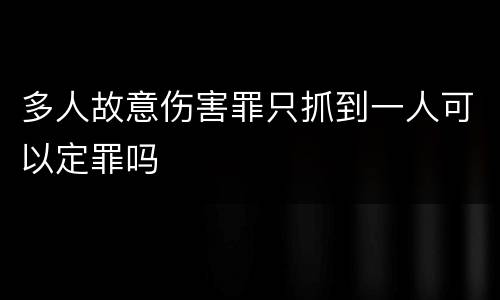 多人故意伤害罪只抓到一人可以定罪吗