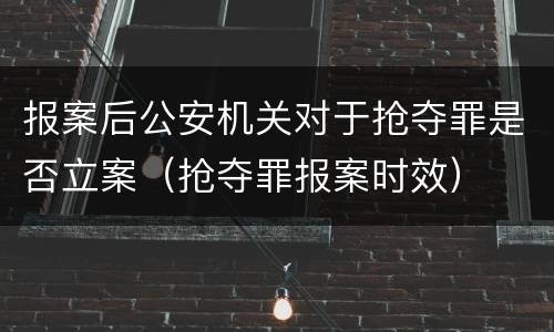 报案后公安机关对于抢夺罪是否立案（抢夺罪报案时效）