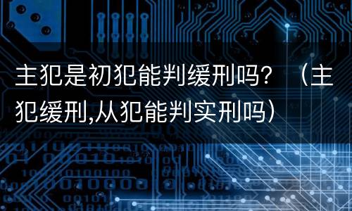 主犯是初犯能判缓刑吗？（主犯缓刑,从犯能判实刑吗）
