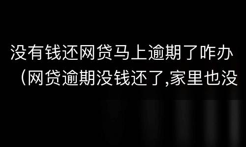 没有钱还网贷马上逾期了咋办（网贷逾期没钱还了,家里也没钱了怎么办）
