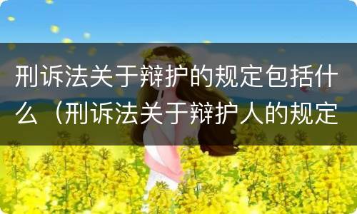 刑诉法关于辩护的规定包括什么（刑诉法关于辩护人的规定）
