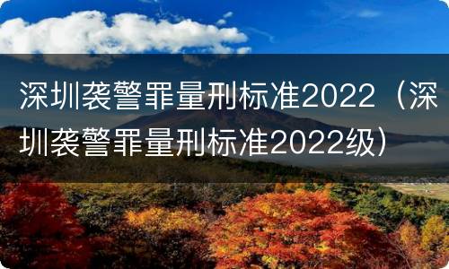 深圳袭警罪量刑标准2022（深圳袭警罪量刑标准2022级）
