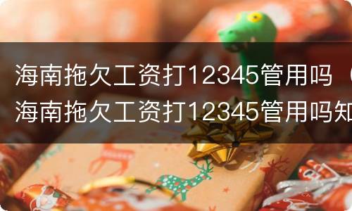 海南拖欠工资打12345管用吗（海南拖欠工资打12345管用吗知乎）